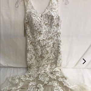 Tan/White wedding dress